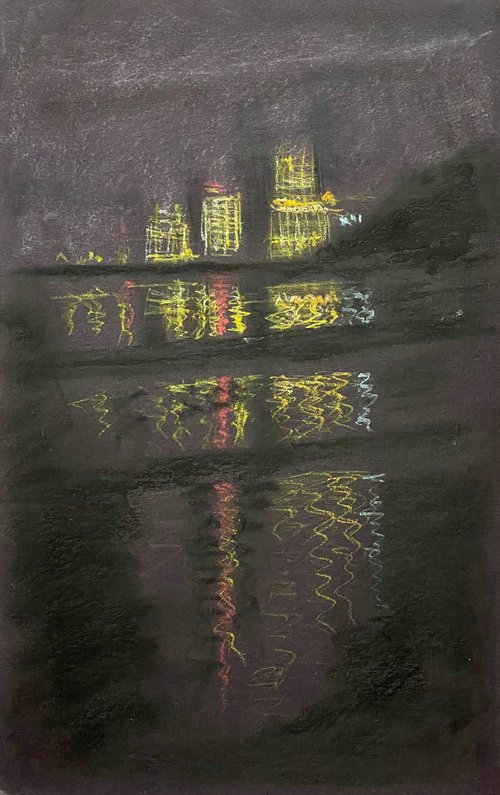 Sway-Sur Town, Evening Reflections by David Lloyd