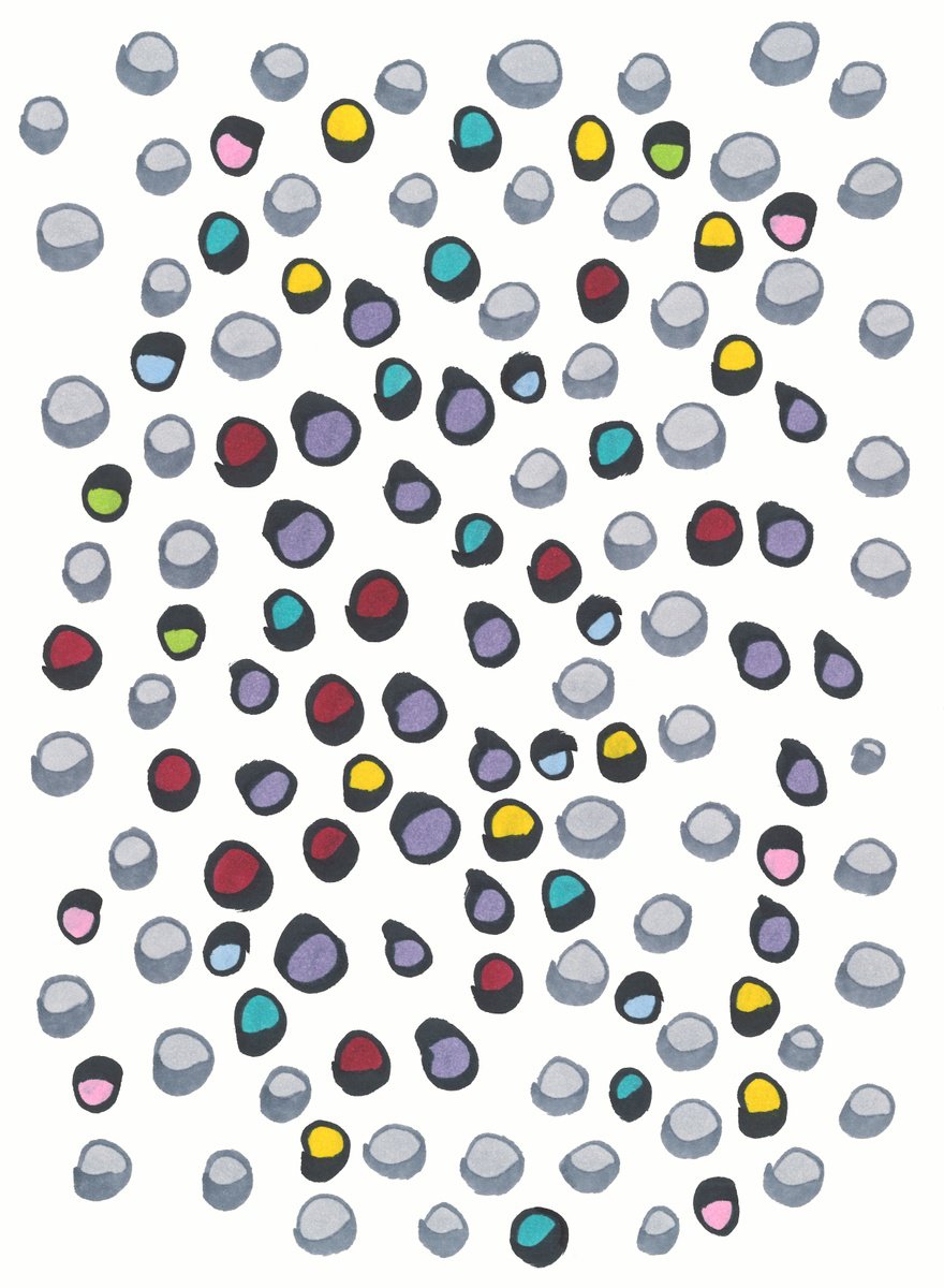 Illustrative Abstract Ink Drawing By Sofi Ginger, 8 X 11", Drop Of Awareness, Original Artwork