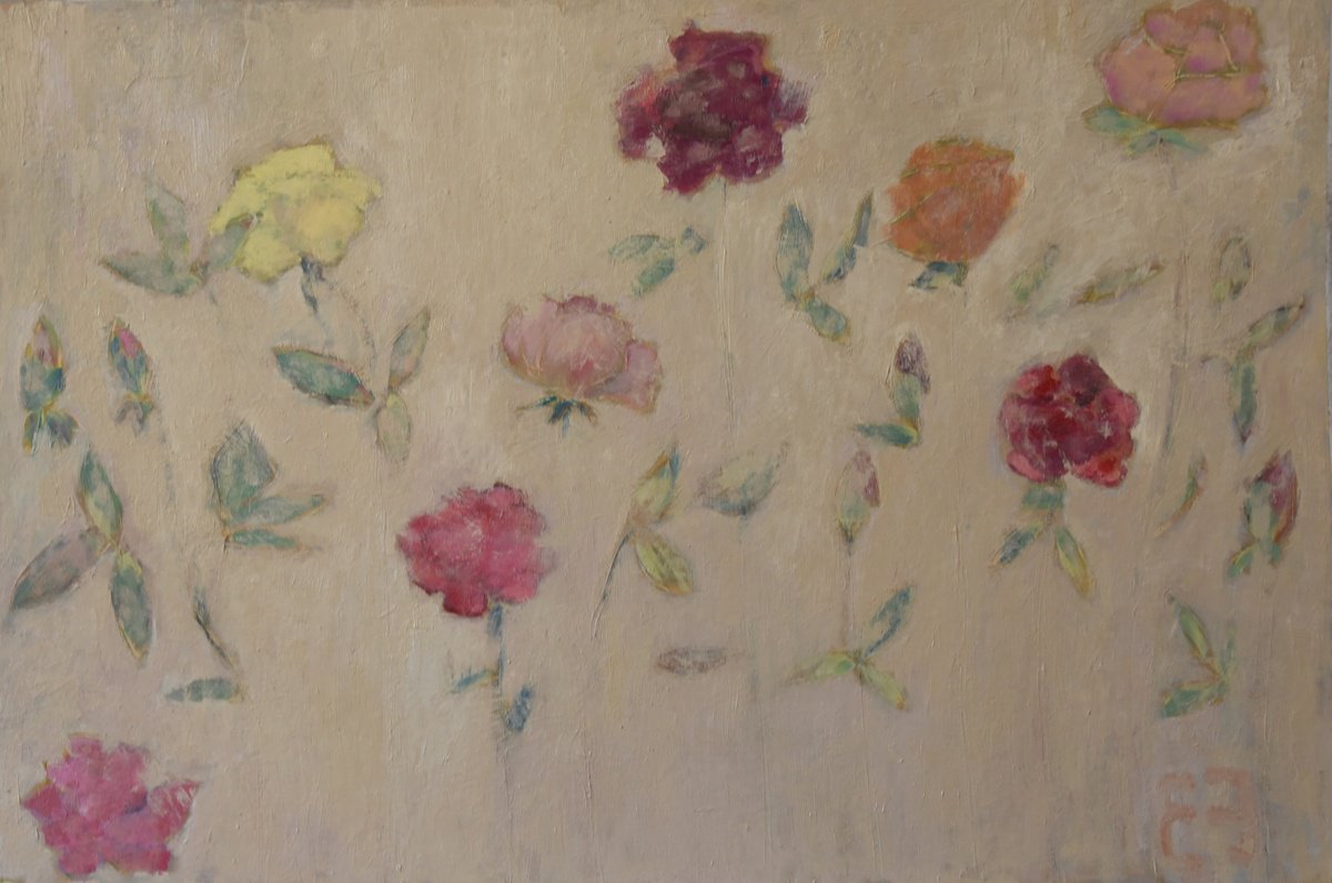 Rose Garden By Elena Zapassky, 38 X 25, Artwork For Sale On Artfinder