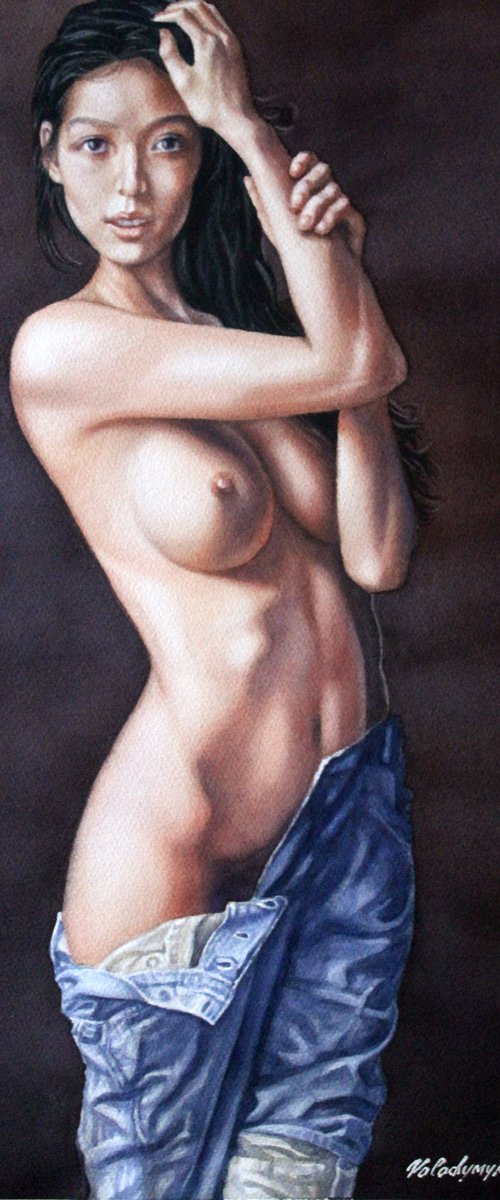 Girl in jeans by Volodymyr Melnychuk