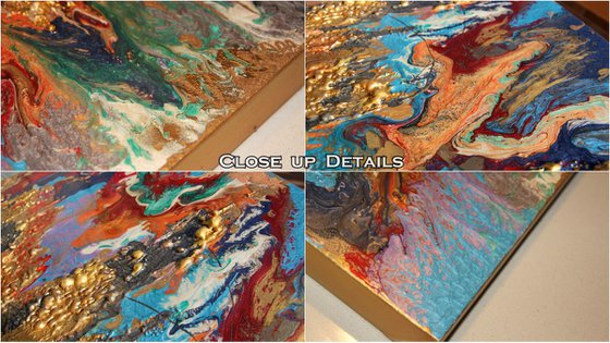 Original 3D Painting, Relief, Mixed Media Canvas, Sculpture Art, Contemporary Abstract ''The Journey Begins''