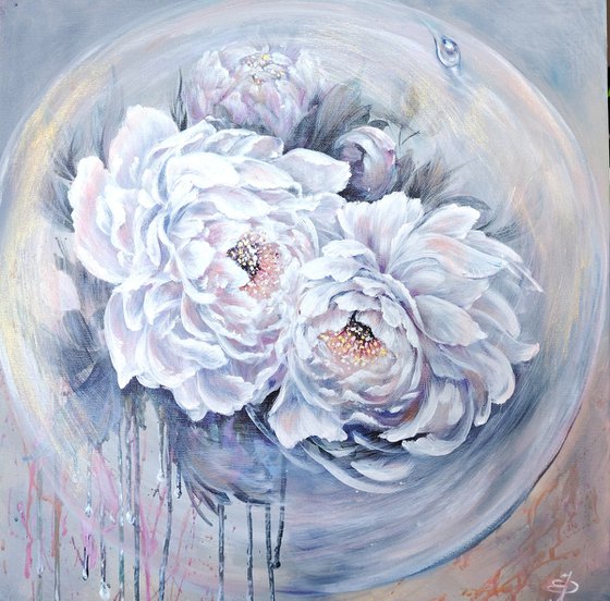 Embrace of peonies. Original.