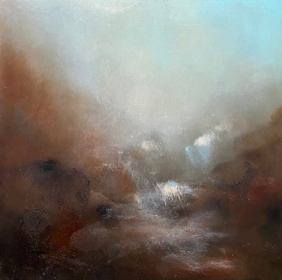 "Beginning of the river" 40X40 cm oil painting by Elena Troyanskaya