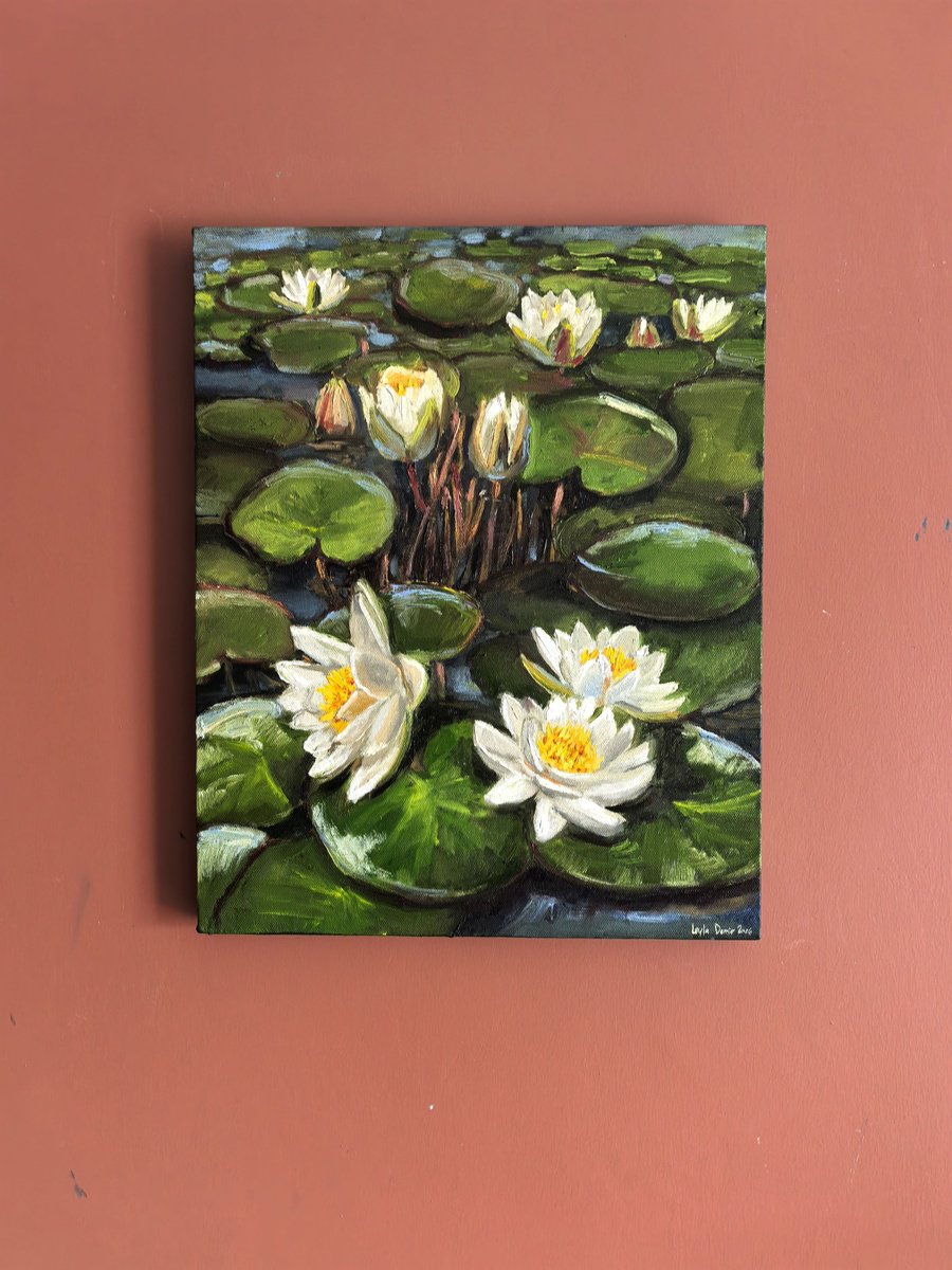 Water Lilies By Leyla Demir, 16 X 20, Artwork For Sale On Artfinder