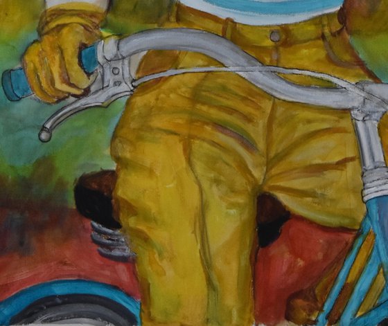 The blue bicycle