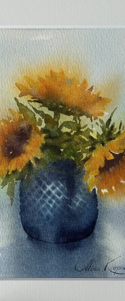 Sunflowers miniature by Alina Karpova