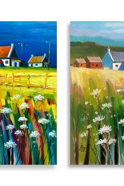 Diptych. Warm day. by Olena Romanenko