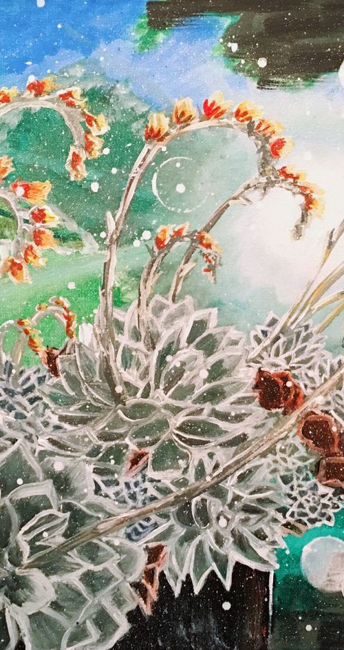 ECHEVERIA IN BLOOM by HSIN LIN