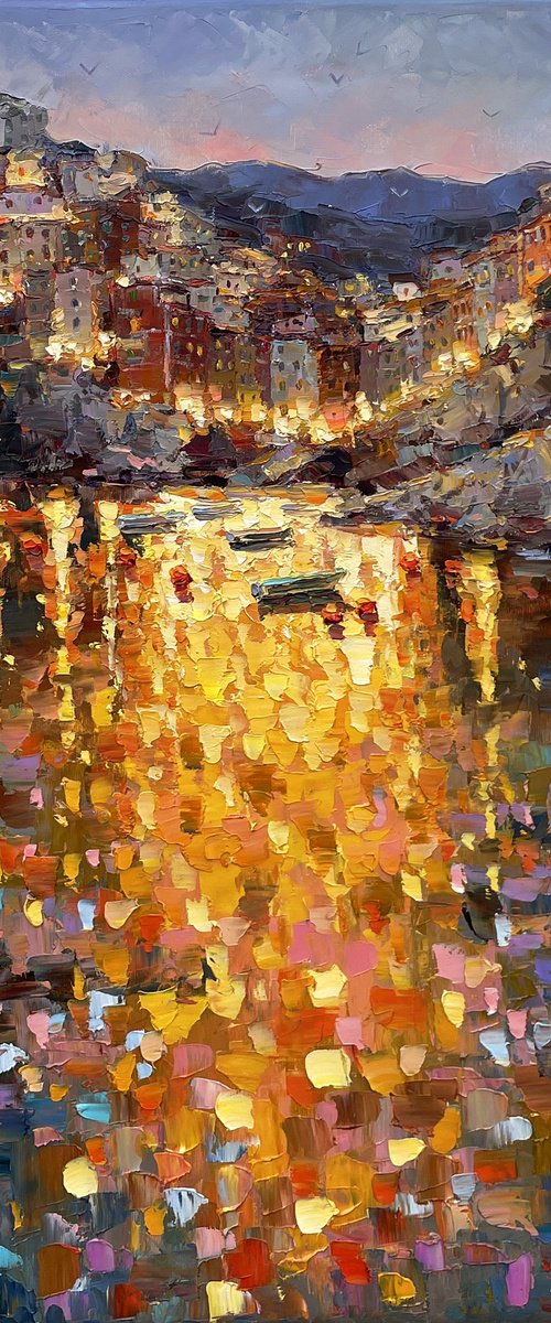 "Evening city" by Evgeny Chernyakovsky