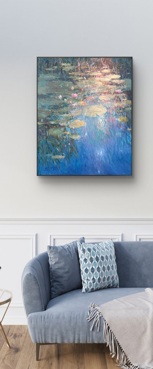 Water Lilies and Reflections by Andrii Kovalyk