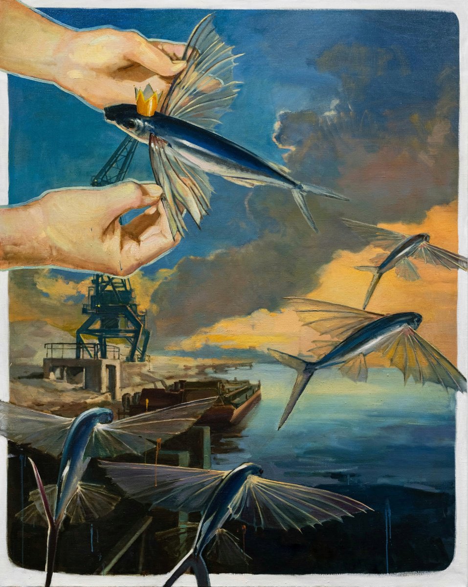 Impressionistic Animal Oil Painting By Dita Galas, 55 X 69, Three Wishes, Original Artwork