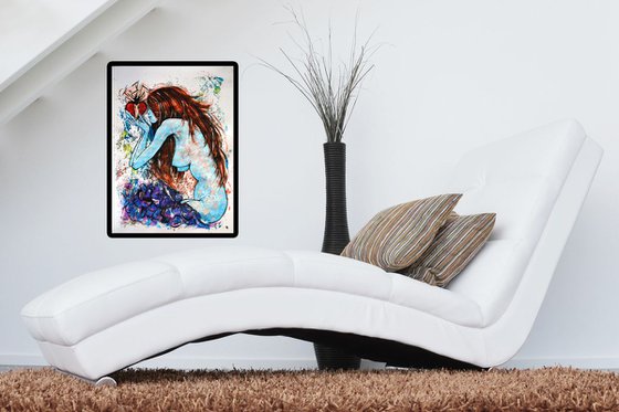 Lovers Gift - Emotional Original Romantic Art Painting Portrait Perfect for a Gift