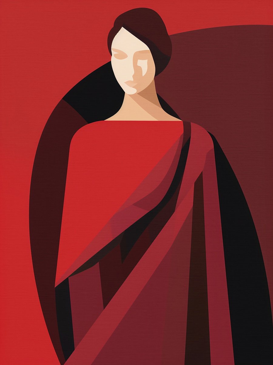 Urban And Pop Acrylic Painting , Woman In Red By Kosta Morr, 24 X 31, Artwork For Sale On Artfinder