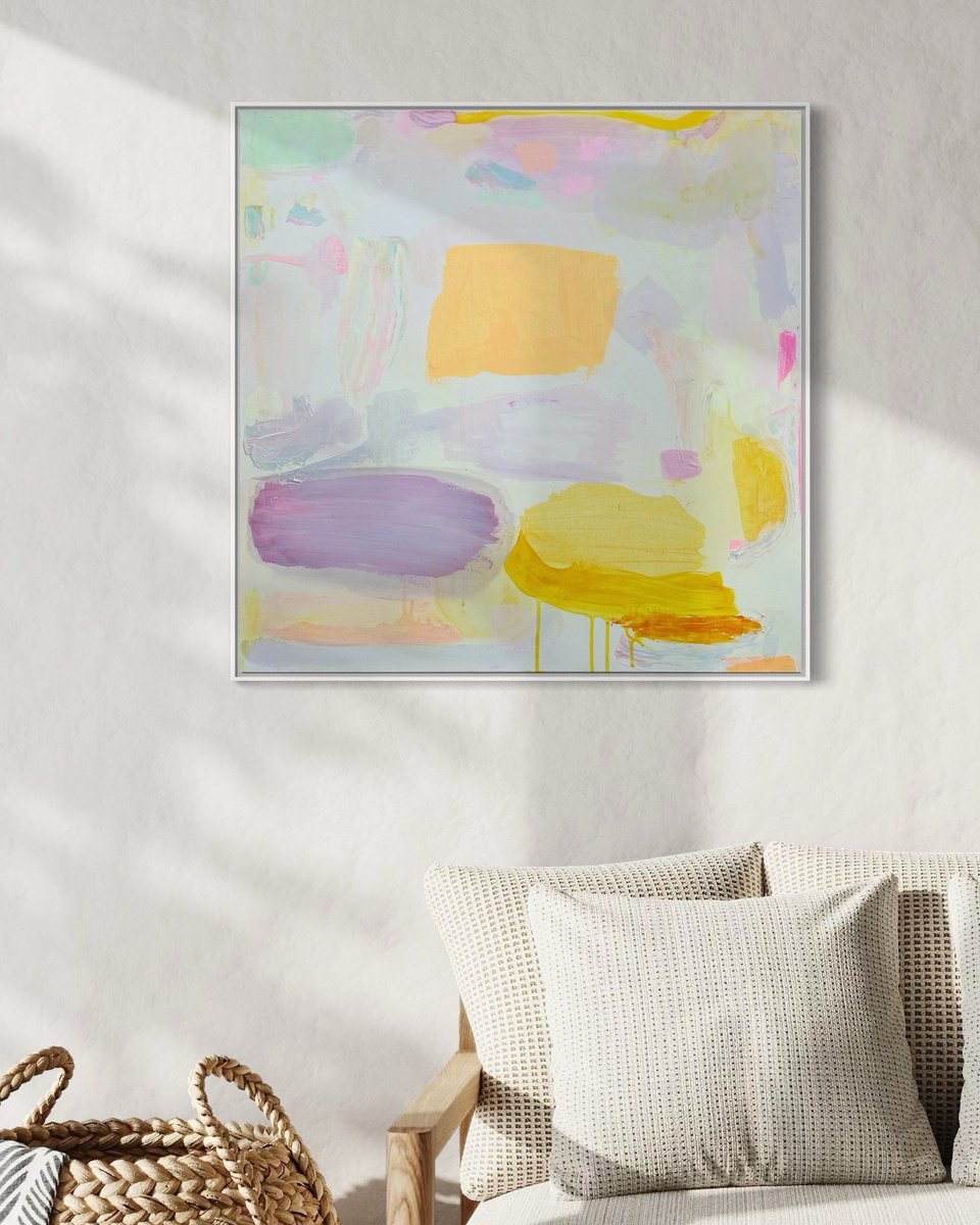 Organic Abstract Acrylic Painting By Kathryn Sillince, 30 X 30", You Should Be Kissed, & Often, Original Artwork