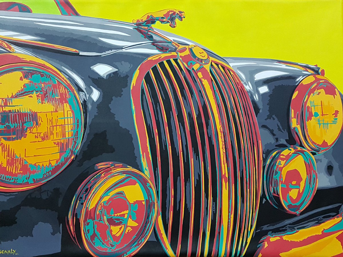 Automobiles - Classic meets Pop - Jaguar Mark 1960 by Sonaly Gandhi