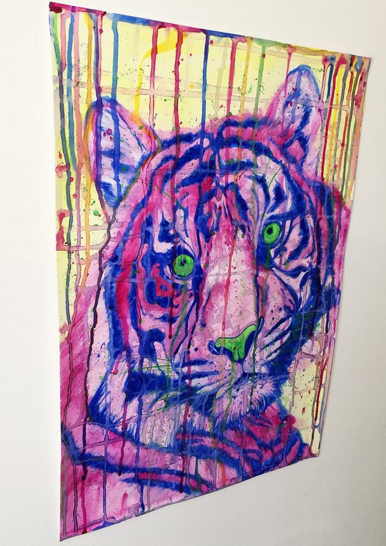 Radiant Beast. Watercolour tiger. Animals. Wildlife. Free Shipping