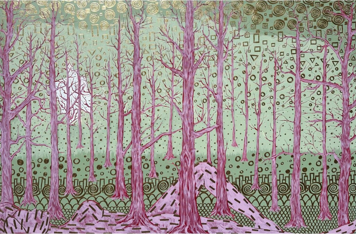 Expressive Portrait Acrylic Painting By Elena Adele Dmitrenko, 64 X 42, Connected, Original Artwork