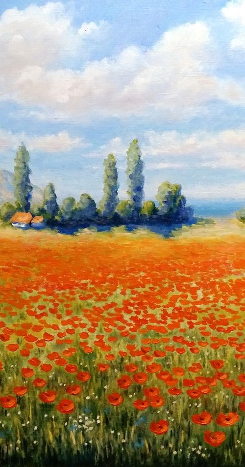 Poppy field 100х80 см by Oleh Rak
