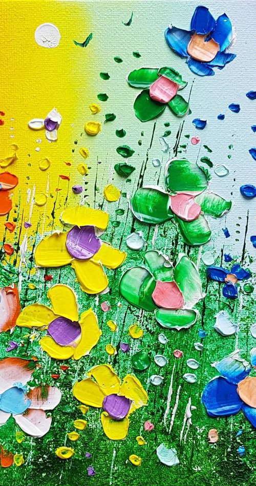"Rainbow Meadow Flowers in Love" by Phil Broad