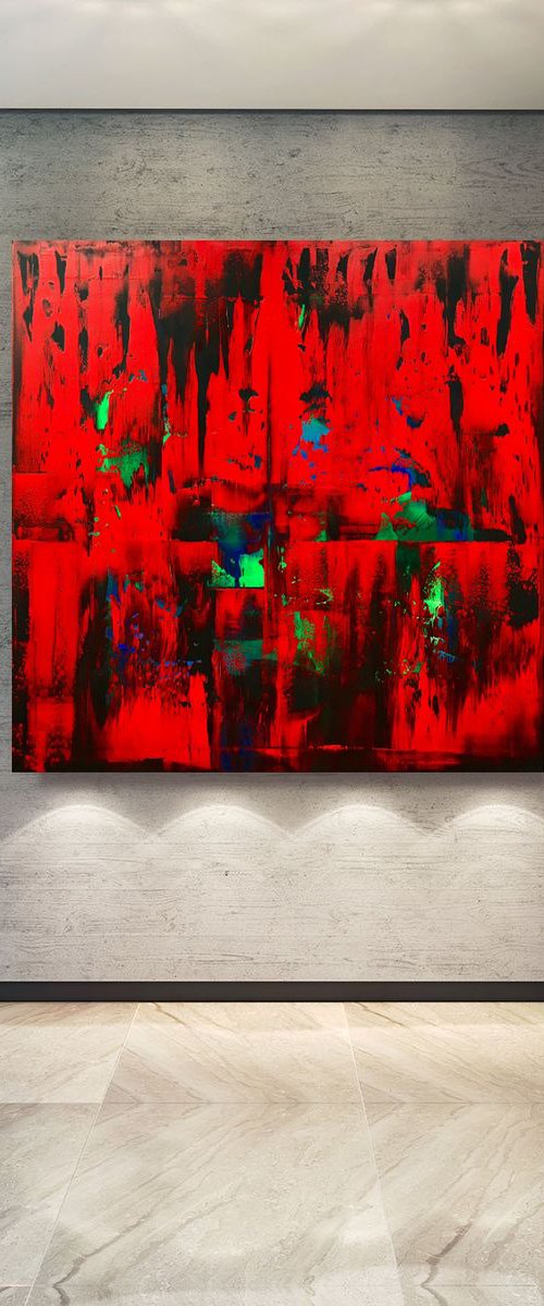 Open Your Heart - XL LARGE,  ABSTRACT ART – EXPRESSIONS OF ENERGY AND LIGHT. by Julijana Ravbar