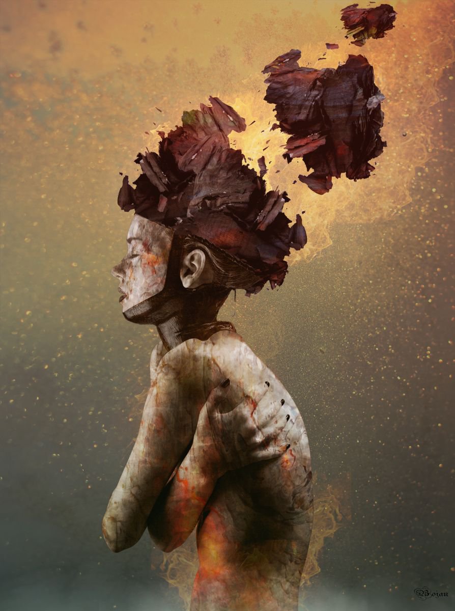 Illustrative Portrait Photograph By Bojan Jevtic, 29 X 39, Hot Soul, Original Artwork