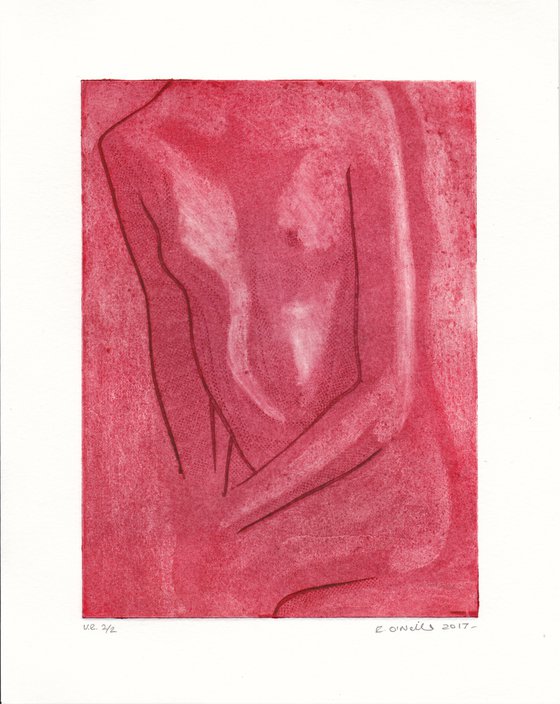 Seated female nude 2 variations of colour