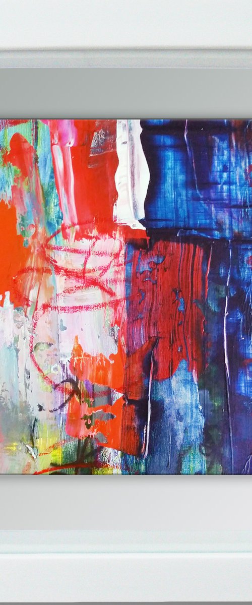 Framed ready to hang original abstract  - Urban #6 by Carolynne Coulson
