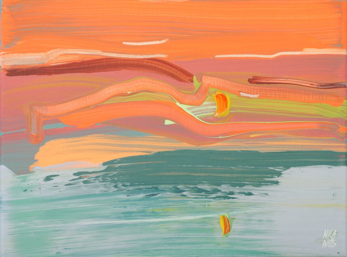  Sunset Colors No. 4 By Mila Weis, 16 X 12, Artwork For Sale On Artfinder