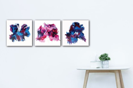 Set of 3 - Abstract Acrylic Paintings