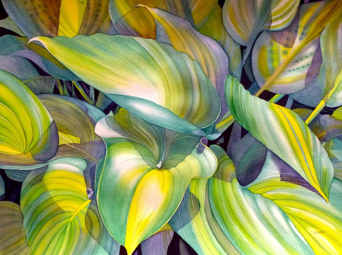 Leaves Of Green and Yellow by Cheryl Feragen