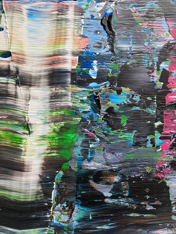 "Quagmire" - FREE USA SHIPPING - Original PMS Abstract Acrylic Painting On Reclaimed, Upcycled Wood - 48" x 20"