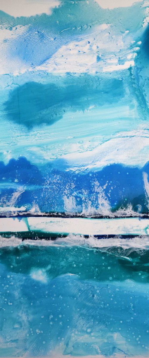 Abstract Seascape Dreamy Landscapes Large Series of Abstracts 80 cm x 122 cm by Anna Sidi-Yacoub