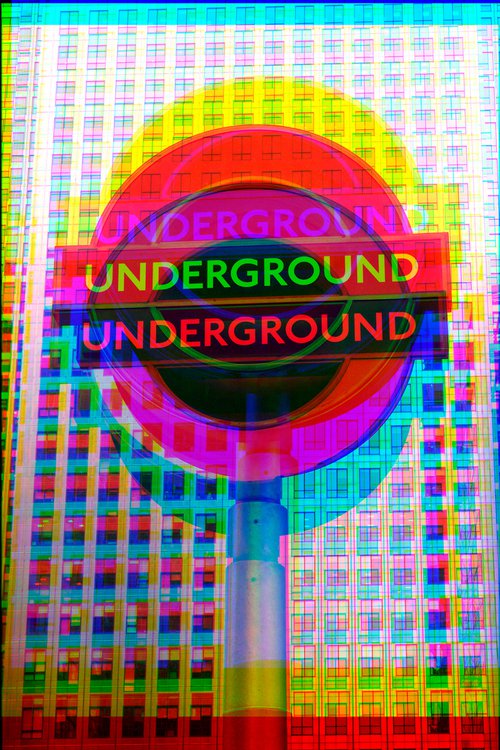 Canary Wharf Underground POP 1/20  12"X18" by Laura Fitzpatrick