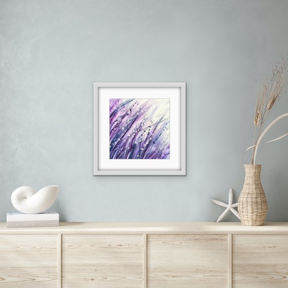 Lavender storm. Original watercolor artwork.