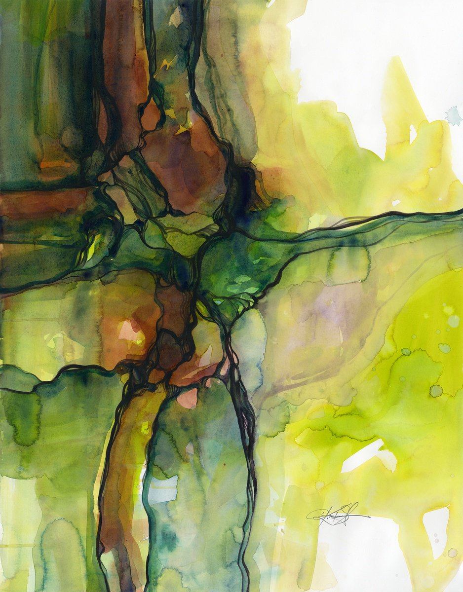 Organic Watercolour , Calm Travels By Kathy Morton Stanion, 18 X 24, Artwork For Sale On Artfinder