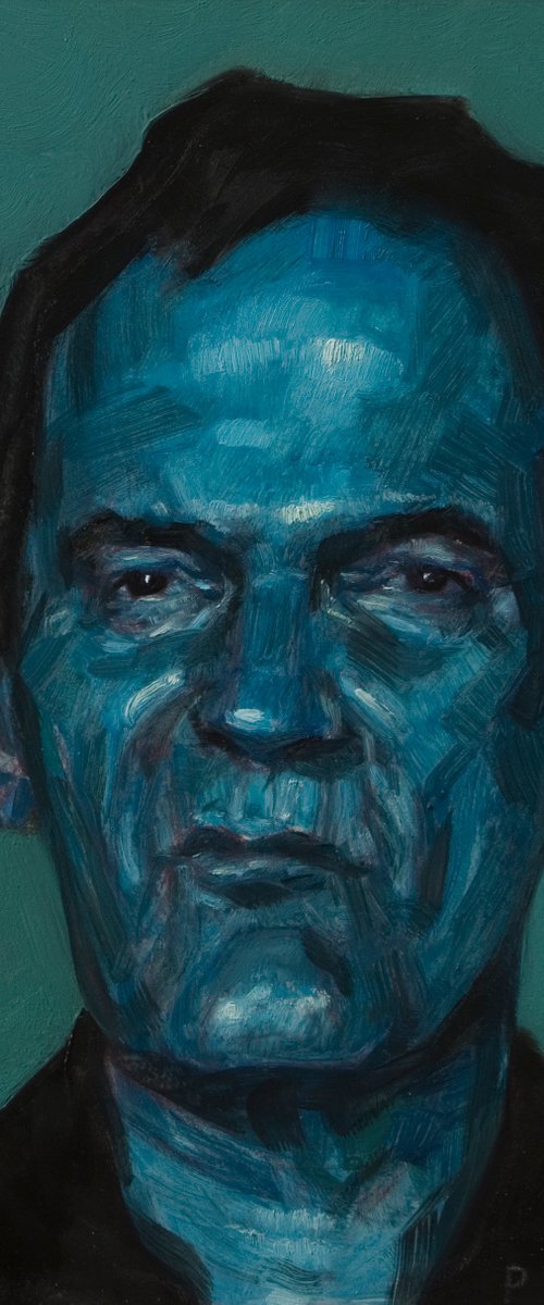 portrait of the great Tarantino in blue by Olivier Payeur