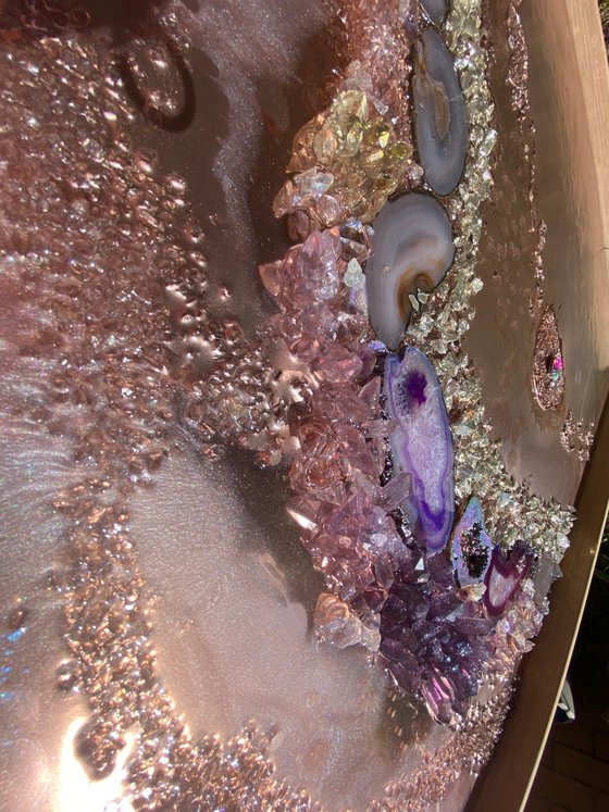 Rose Gold Crystal Reef. Copper Metallic