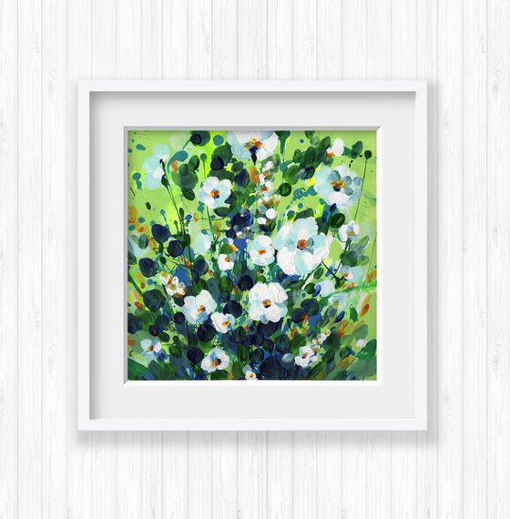 Sweet Wonder 7 -  Abstract Meadow Flower Painting  by Kathy Morton Stanion