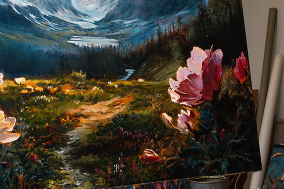 Landscape with flowers