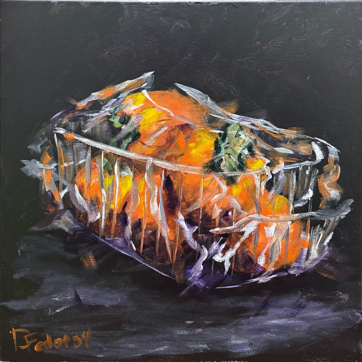 Persimmons In Plastic By Dmitry Fedorov, 16 X 16, Artwork For Sale On Artfinder