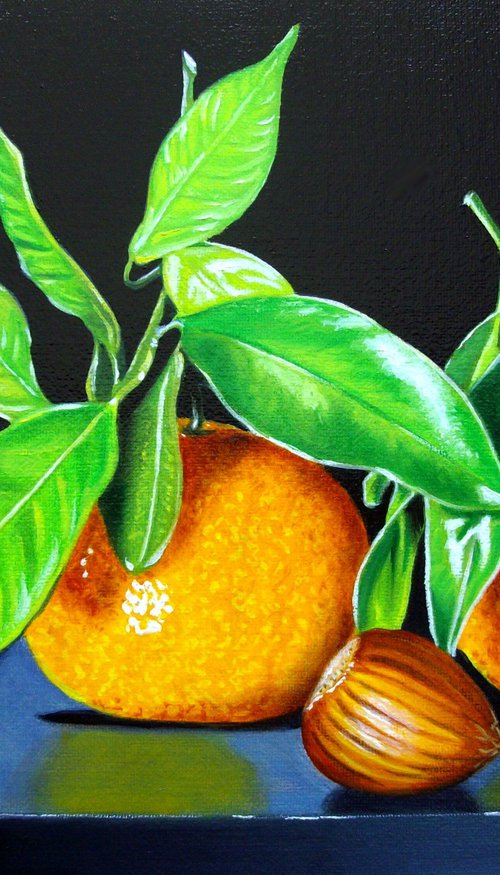 Clementines in chiaroscuro by Jean-Pierre Walter