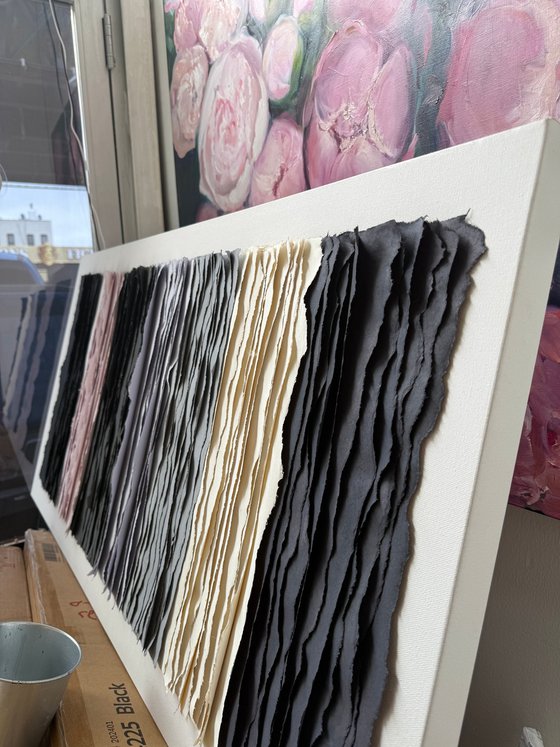 Minimalist Black and Gray Textured Abstract