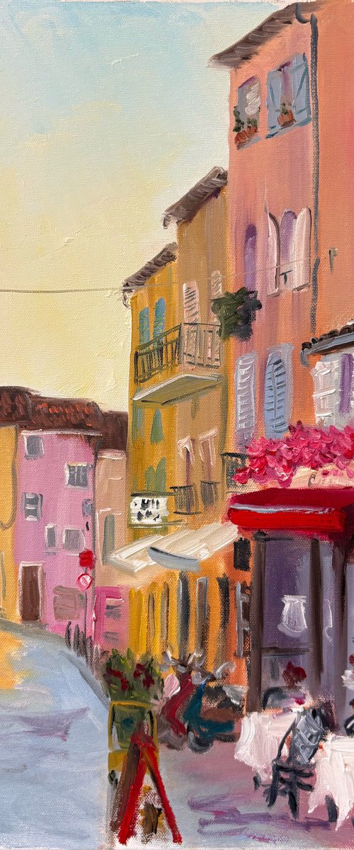 Red cafe in Sainte-Maxime by Dmitry Fedorov