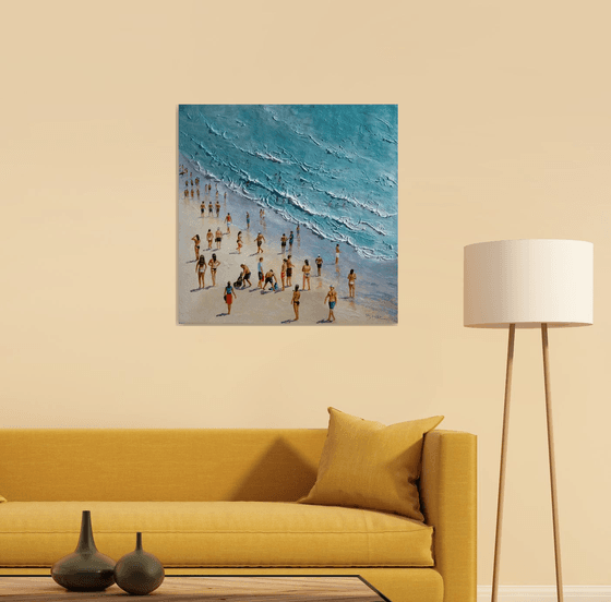 Summertime beach 28x28 in