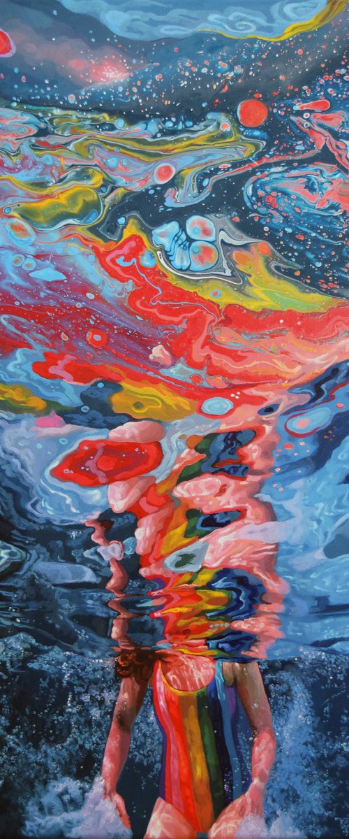 Summoned - Swimming painting by Abi Whitlock
