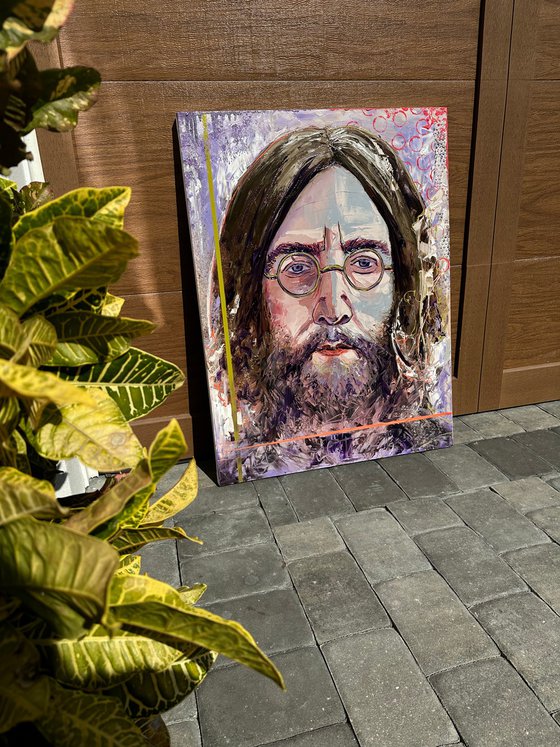 Lennon … John Lennon  -my interpretation portrait  ( pop art/ abstract)
