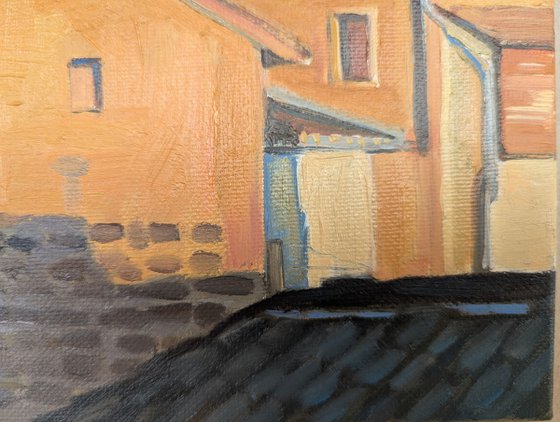 Ochre Rooftops Under the Northern Sky