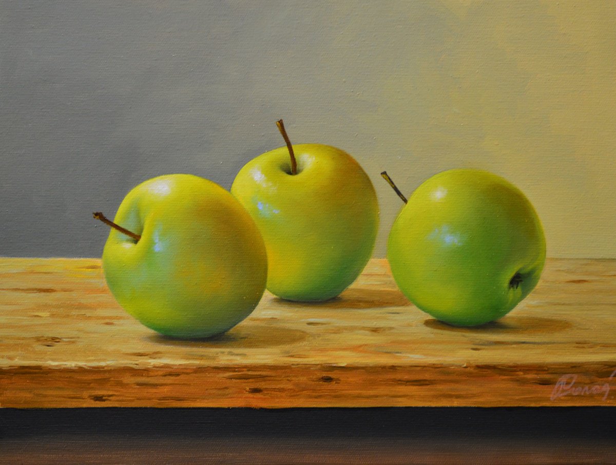 Photorealistic Oil Painting , Apples. Still Life/12 By Kolodyazhniy Sergey, 16 X 12, Artwork For Sale On Artfinder
