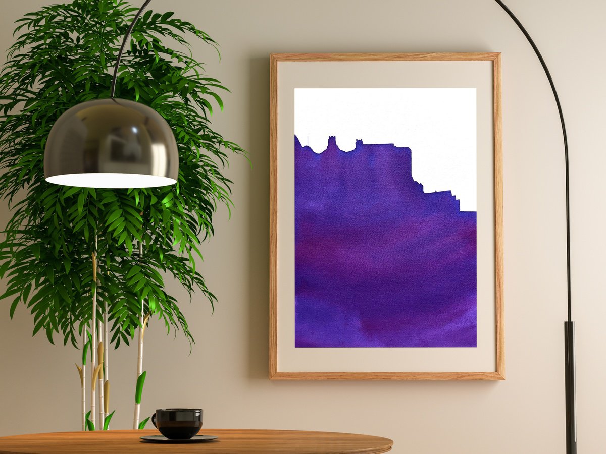 Illustrative Cityscapes Watercolour By Alona Hryn, 9 X 13, The Silhoutte Of Greece, Original Artwork