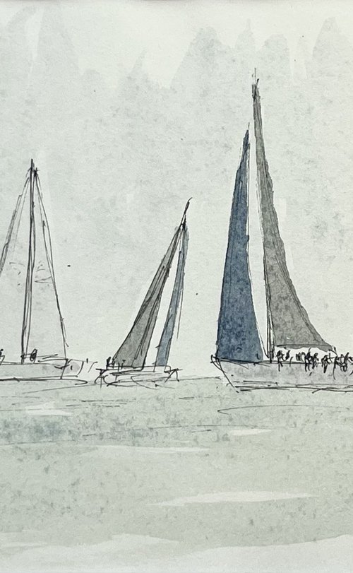 Yachts Racing on the Solent by Michael Richards